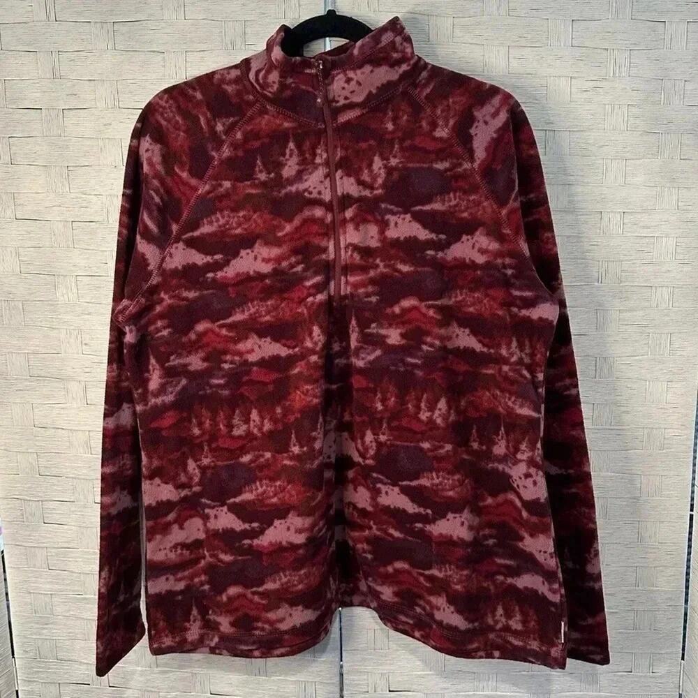 Eddie Bauer Women's Quest Fleece 1/4 Zip‎ Pullover Berry colorful cozycore